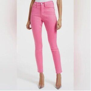 Good American Good Legs Coated Sorority Pink Skinny Jeans 10 NWT